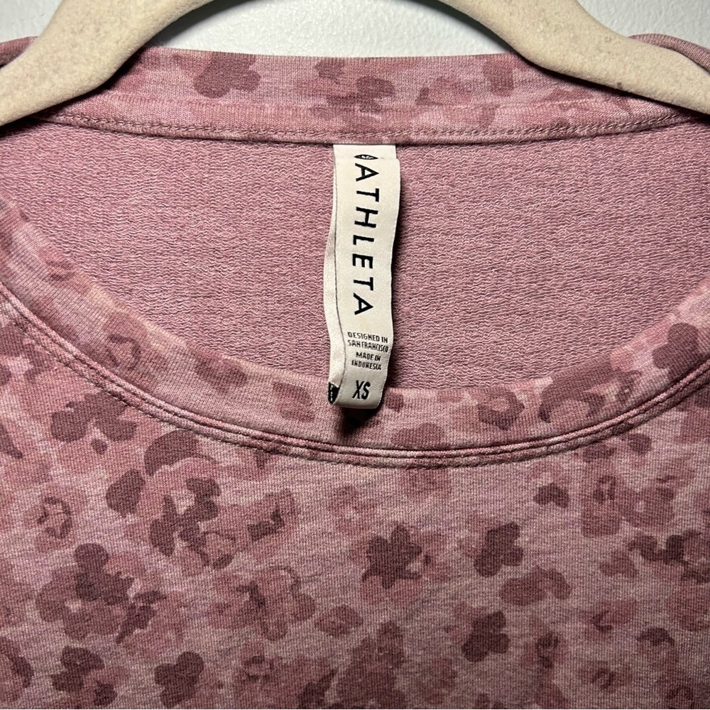 Athleta Navy Medusa Studio To Street Cheetah Print Sweatshirt Size XS - Picture 6 of 9
